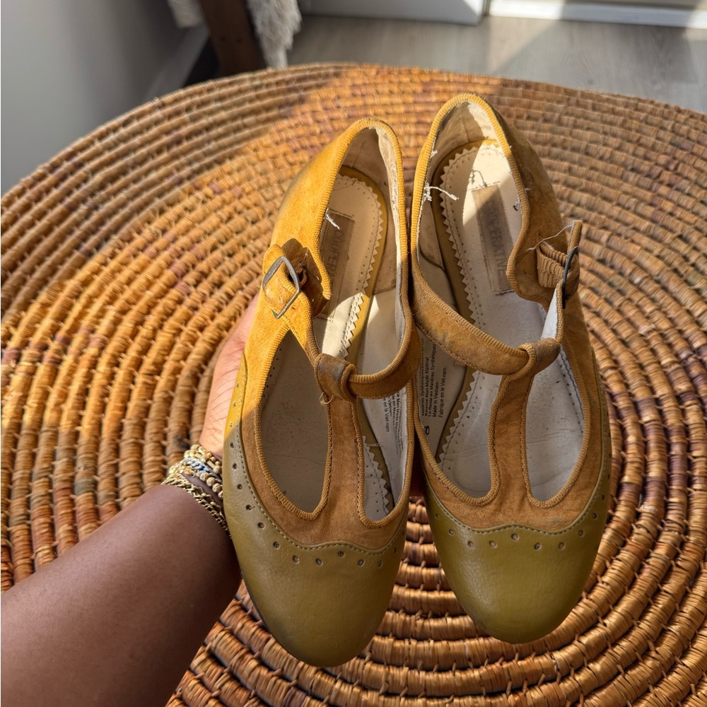 Cooperative Mustard and Cream Mary Jane style Sandals